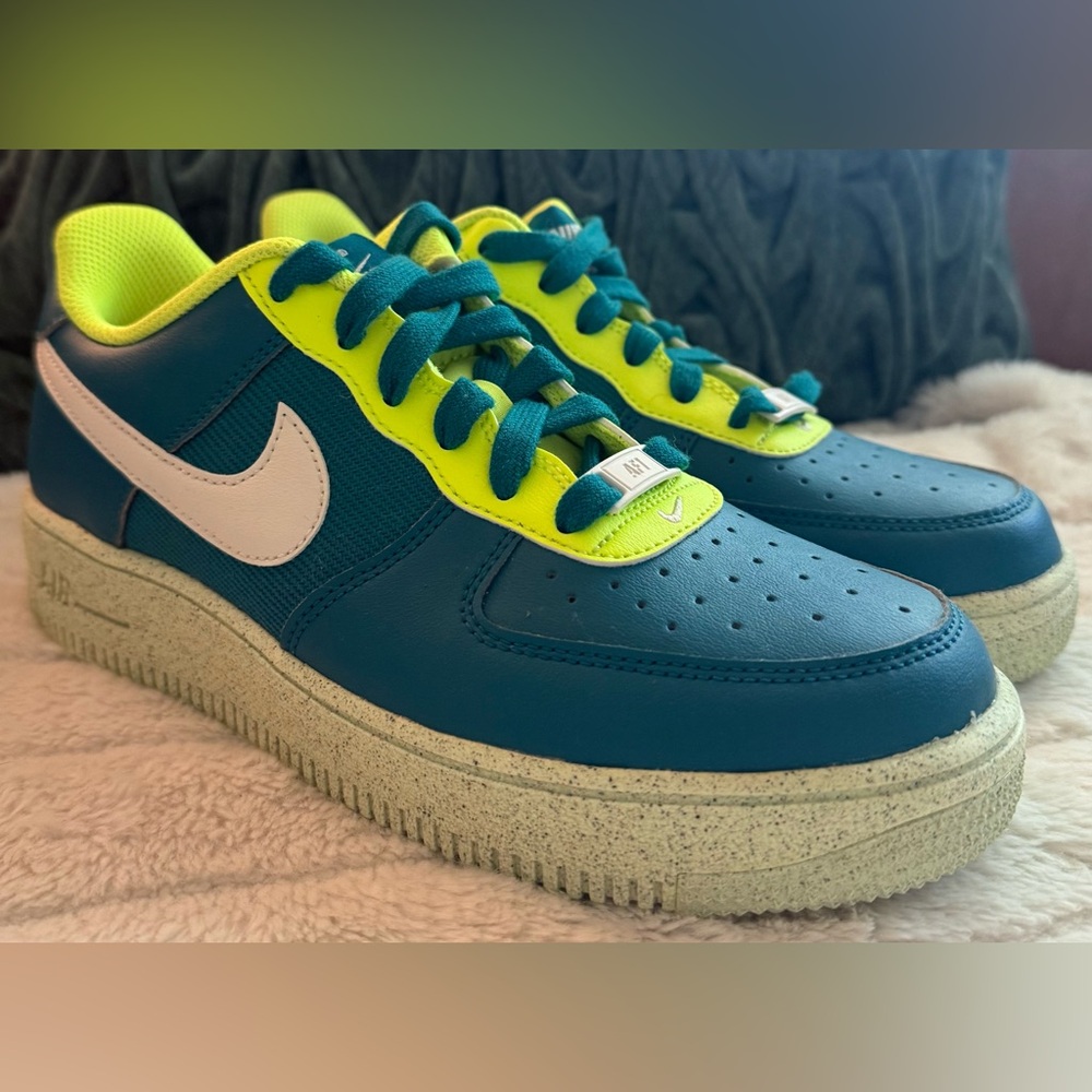 Nike Air Force 1 Crater Classic Bright Spruce/Phantom/Volt Sz 7 women/Sz 5.5Y